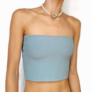 LA Hearts blue tube top